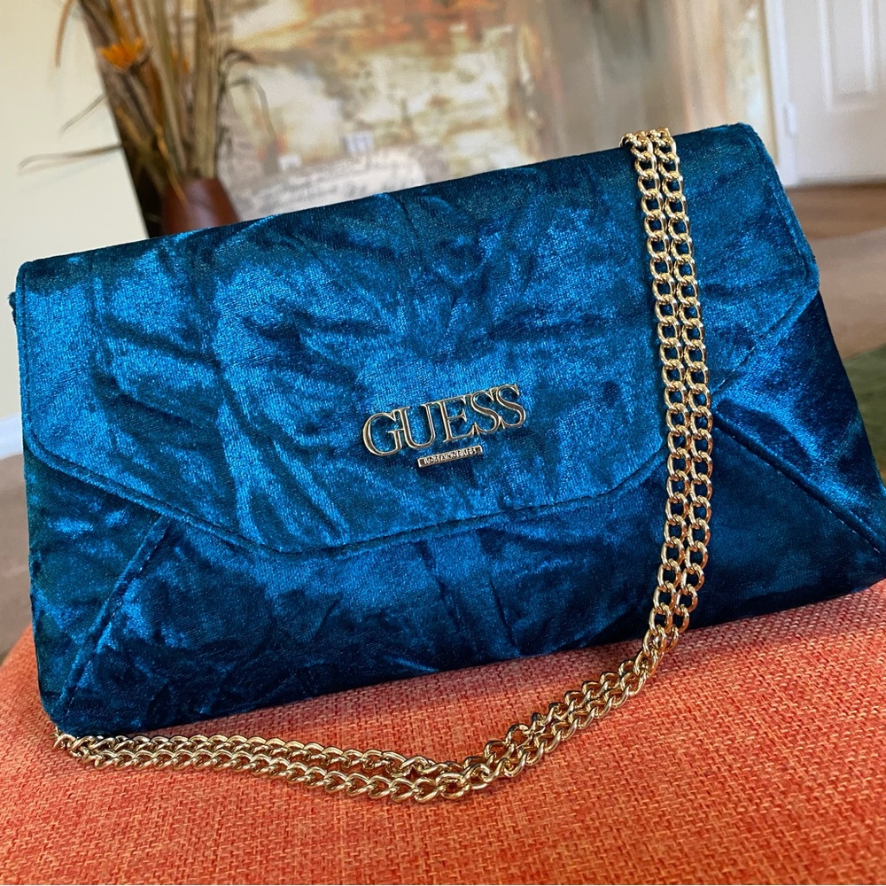 GUESS Velvet Clutch Bag